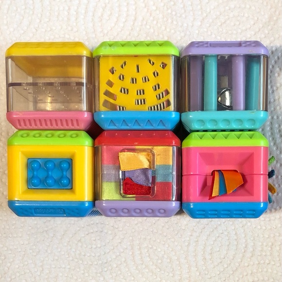 6 Vintage Fisher Price Peek-A-Boo Blocks. Sensory Theme. Set #1. - Picture 1 of 9